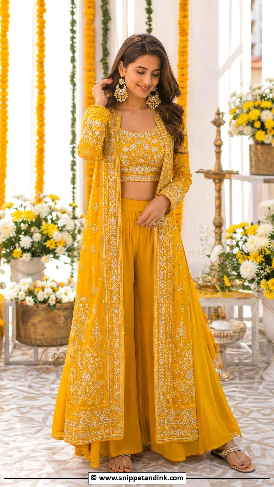 Yellow Haldi Jacket Set - Snippet and Ink - 35 Unique Haldi Outfits