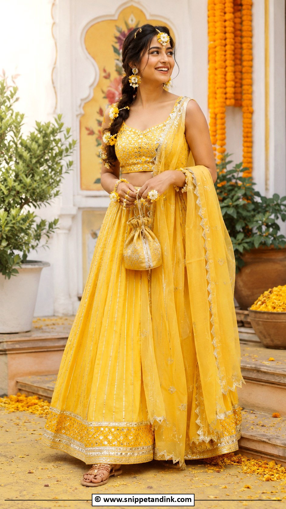 Yellow Haldi Lehenga - Snippet and Ink - 30 Indian Wedding Dresses