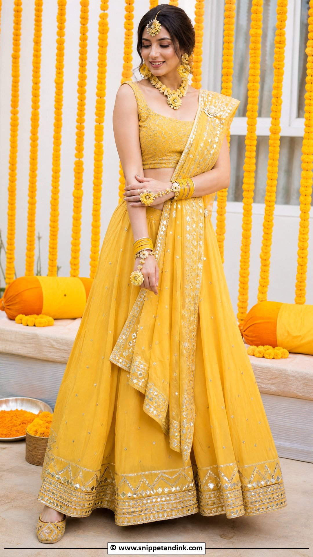 Yellow Haldi Lehenga Dress - Snippet and Ink - 35 Haldi Dress Ideas