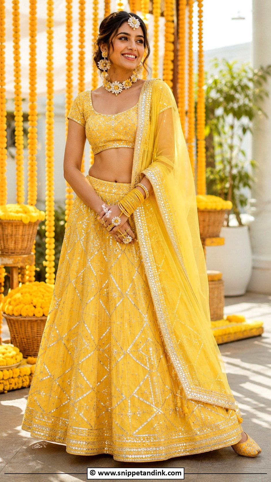 Yellow Haldi Lehenga For Bride - Snippet and Ink - 30 Best Haldi Outfits for Brides