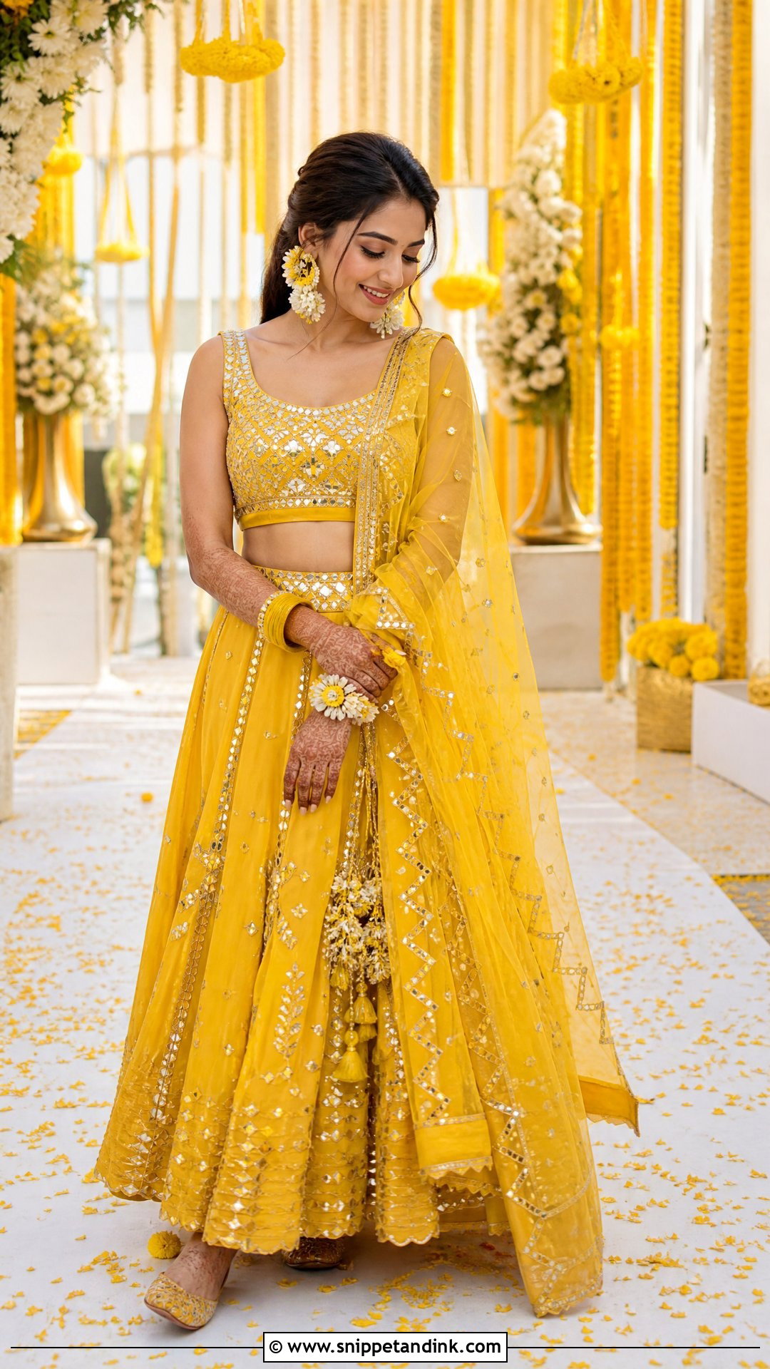 Yellow Haldi Lehenga Outfit - Snippet and Ink - 20 Yellow Haldi Outfit Ideas