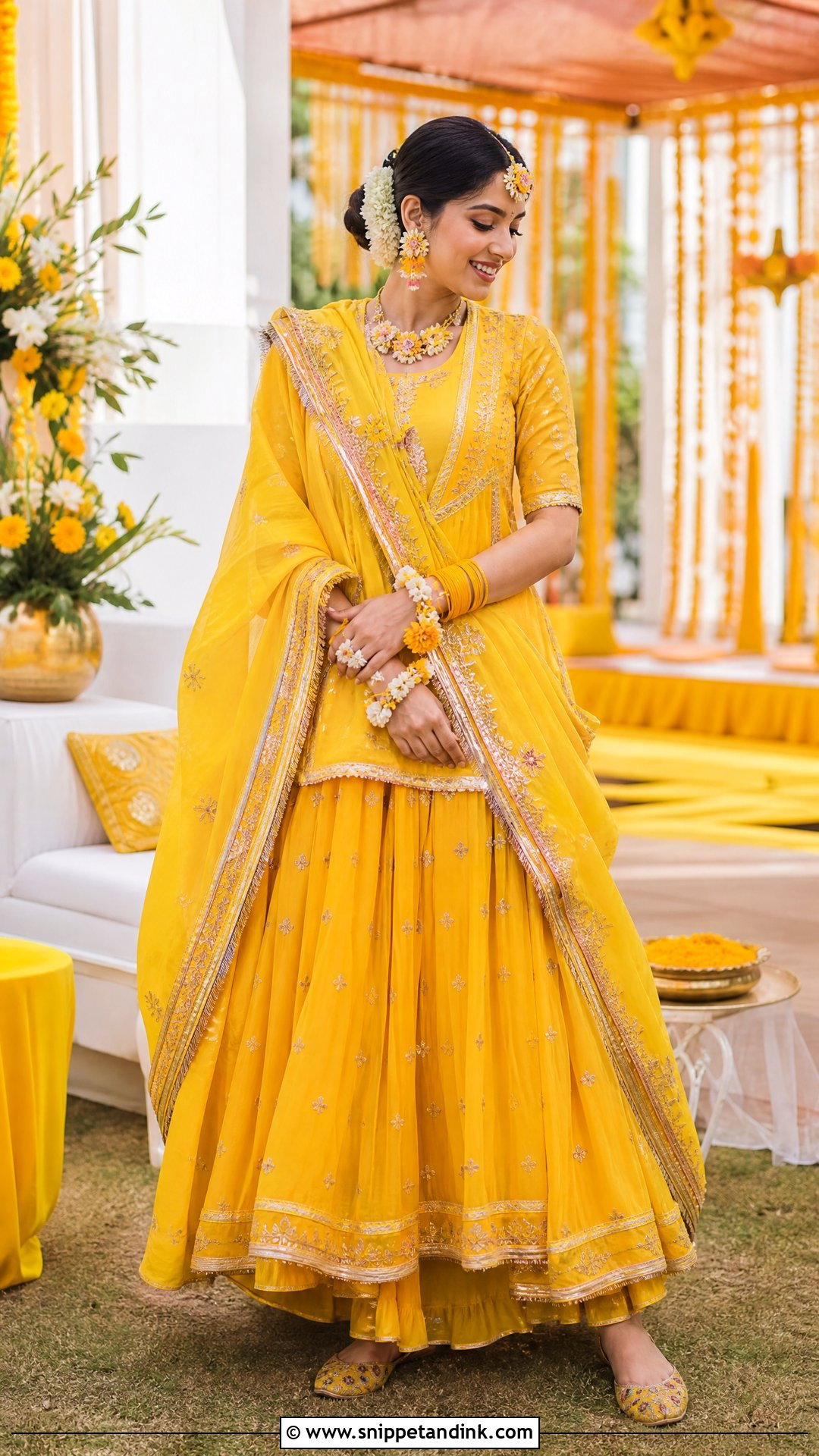 Yellow Haldi Rajputi Bridal Look - Snippet and Ink - 20 Rajputi Bridal Look Ideas
