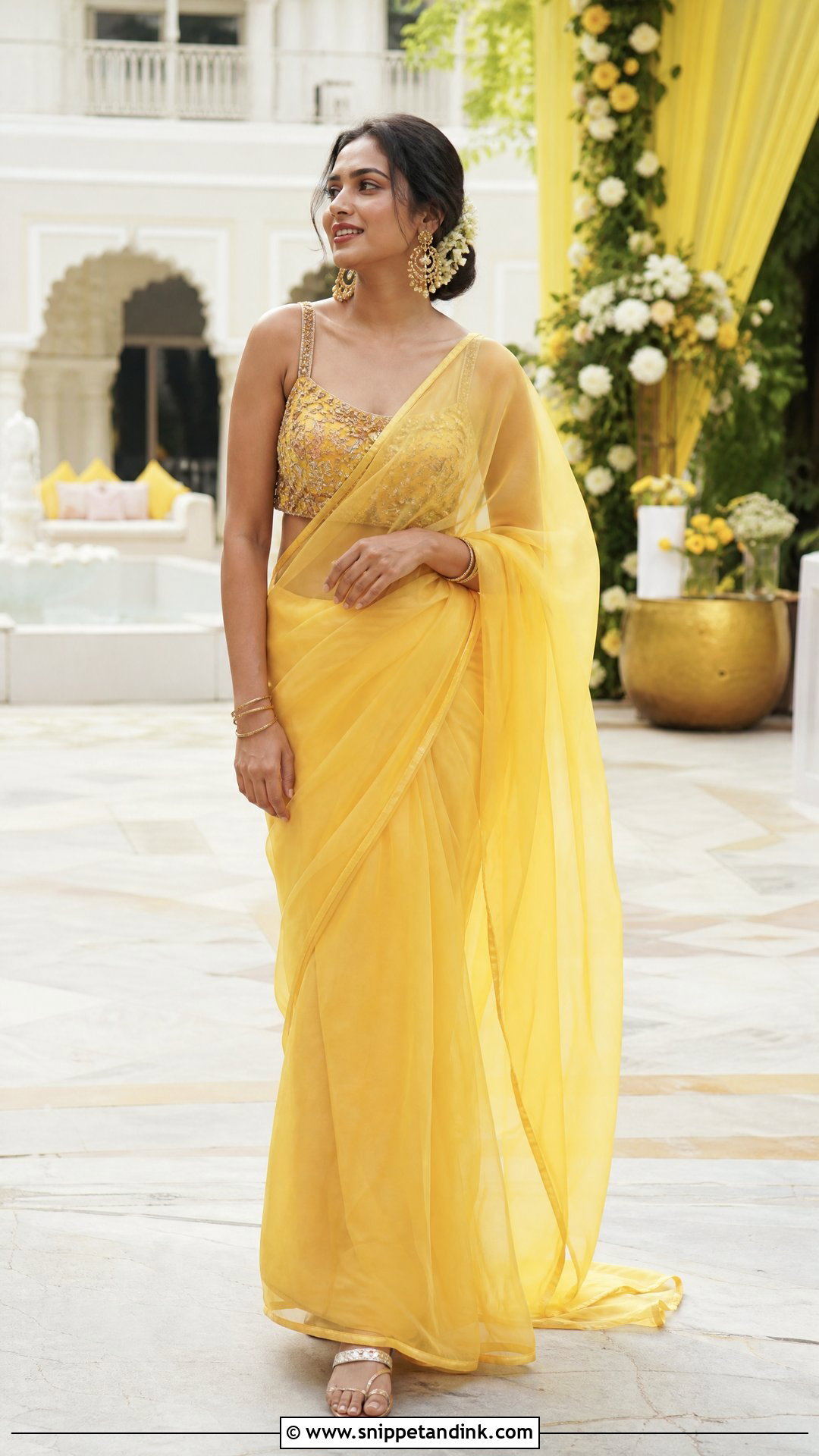 Yellow Haldi Saree Outfit - Snippet and Ink - 20 Yellow Haldi Outfit Ideas