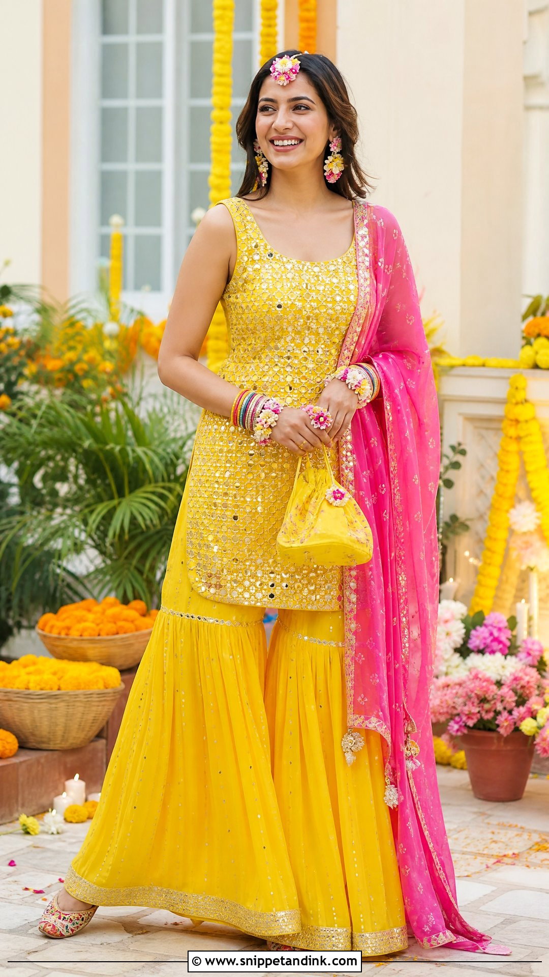 Yellow Haldi Sharara Wedding Dress - Snippet and Ink - 20 Sharara Wedding Dress Ideas