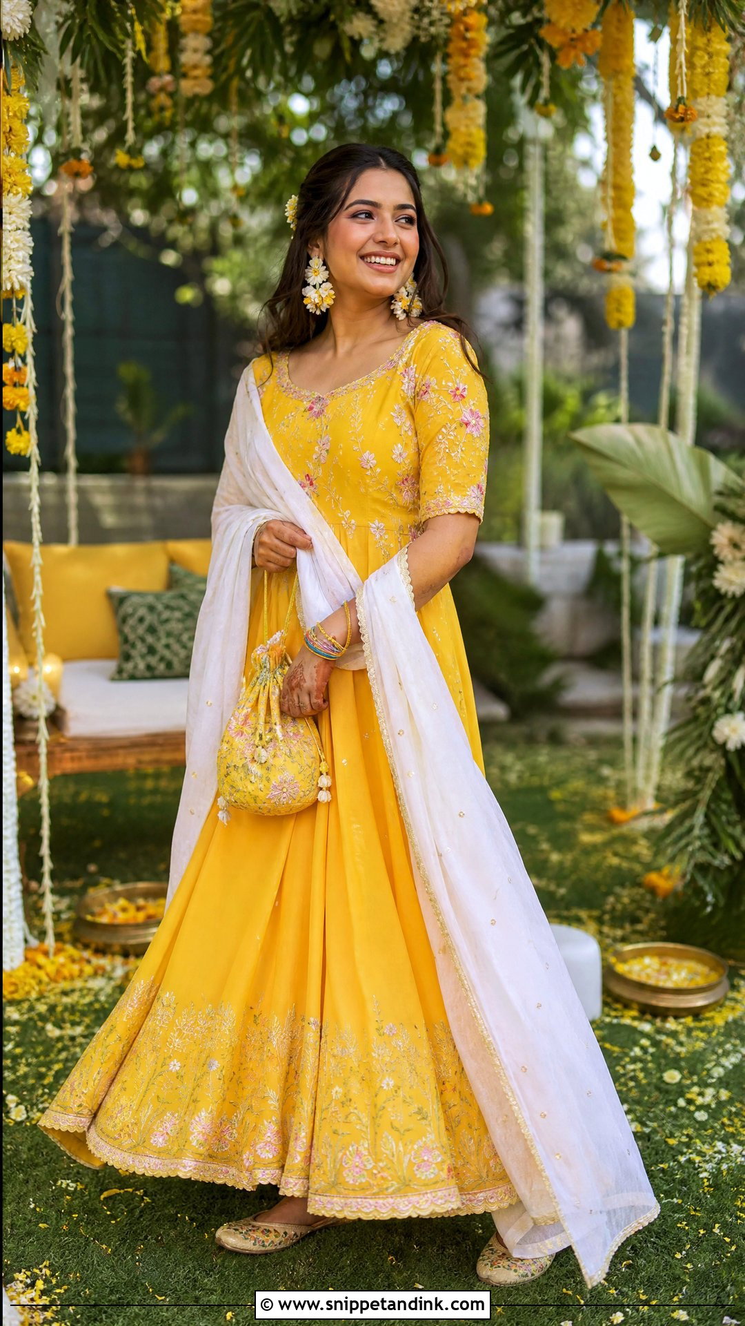 Yellow Haldi Traditional Gown - Snippet and Ink - 20 Traditional Gown Ideas