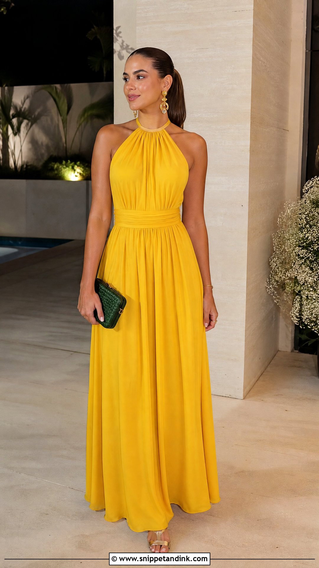 Yellow Halter Neck Maxi Dress - Snippet and Ink - 20 Yellow Dresses for Wedding