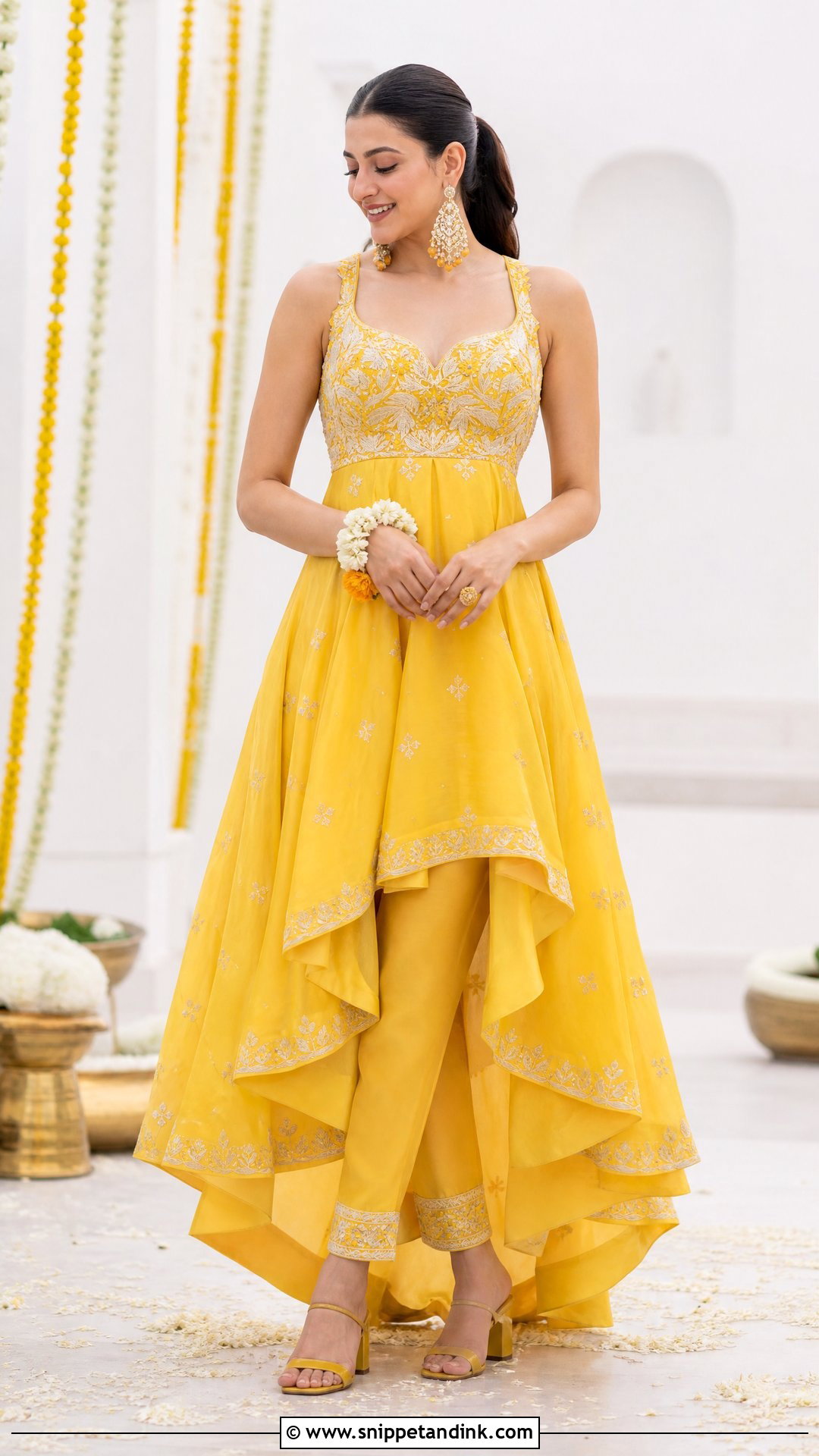 Yellow High Low Dress for Haldi - Snippet and Ink - 20 Yellow Dresses for Haldi