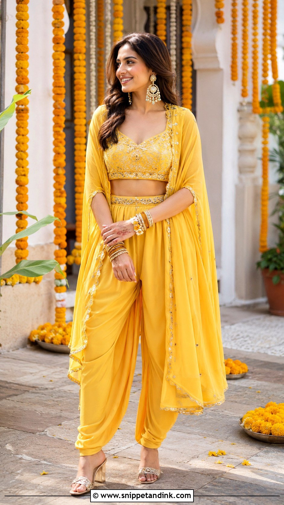Yellow Indo Western Dress For Haldi - Snippet and Ink - 25 Yellow Dress for Haldi Ideas