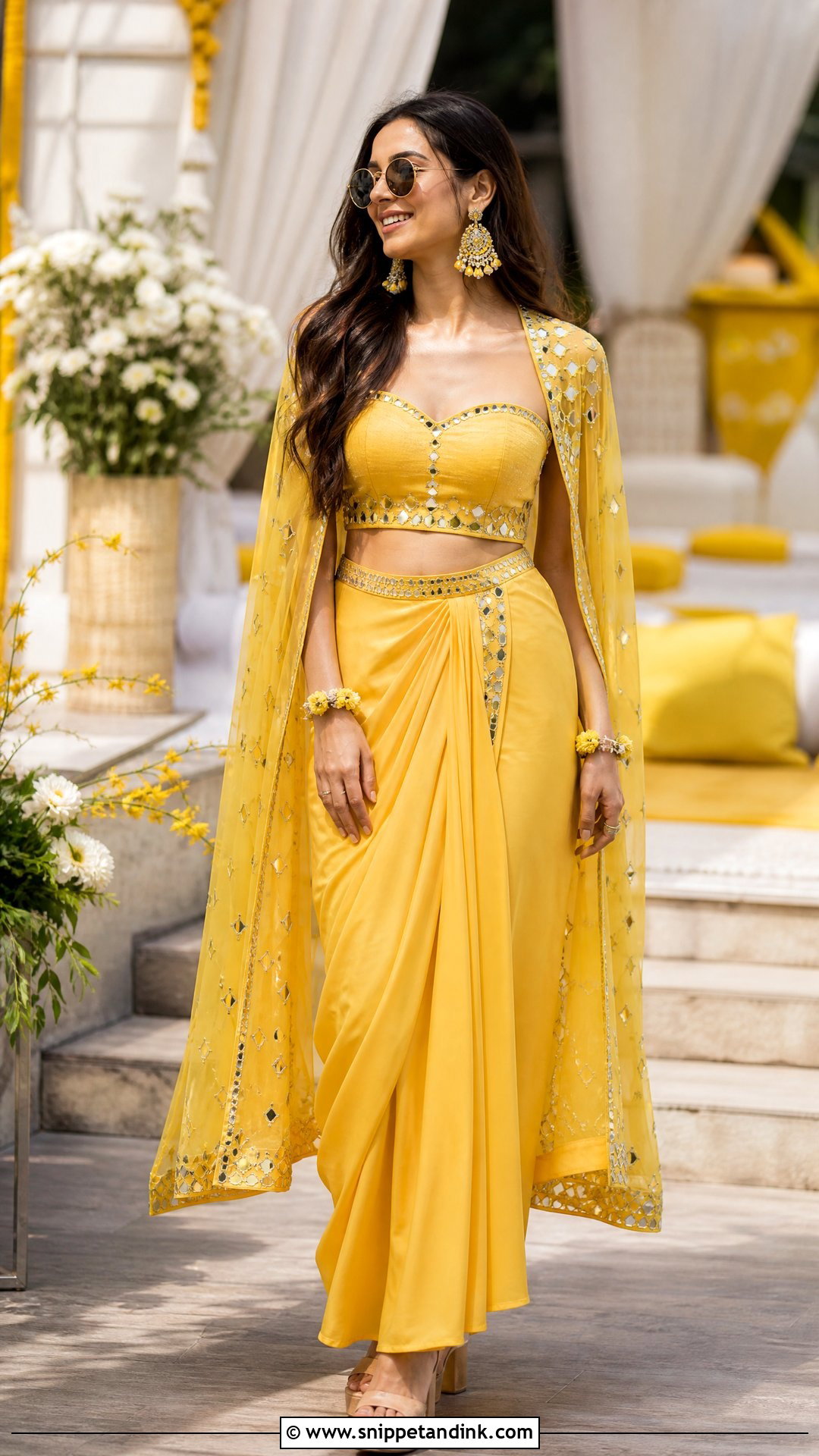Yellow Indo Western Outfit For Haldi - Snippet and Ink - 25 Yellow Outfit for Haldi Function Ideas