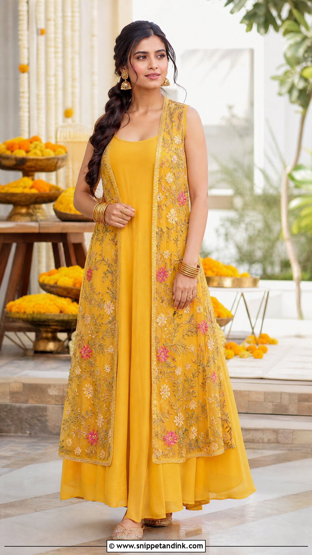 Yellow Jacket Gown for Haldi - Snippet and Ink - 20 Yellow Gown for Haldi Ideas