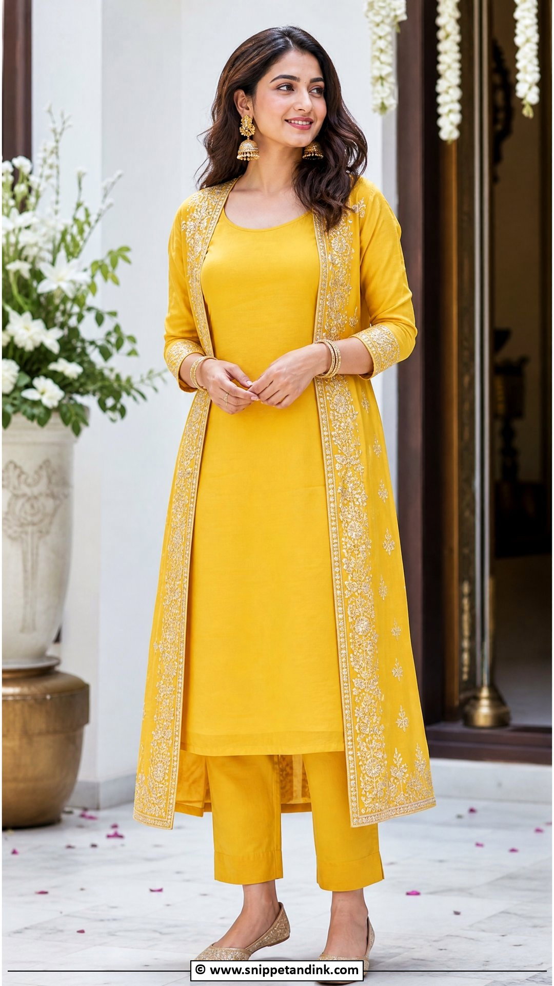 Yellow Jacket Kurta Haldi Dress - Snippet and Ink - 35 Haldi Dress Ideas