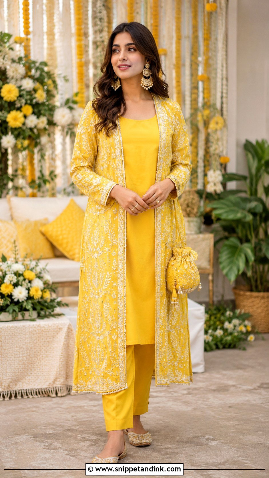 Yellow Jacket Kurta Set For Haldi - Snippet and Ink - 25 Haldi Ceremony Dress Ideas