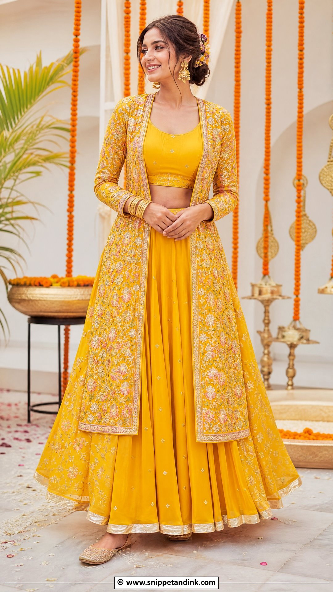Yellow Jacket Lehenga For Haldi - Snippet and Ink - 35 Haldi Outfits
