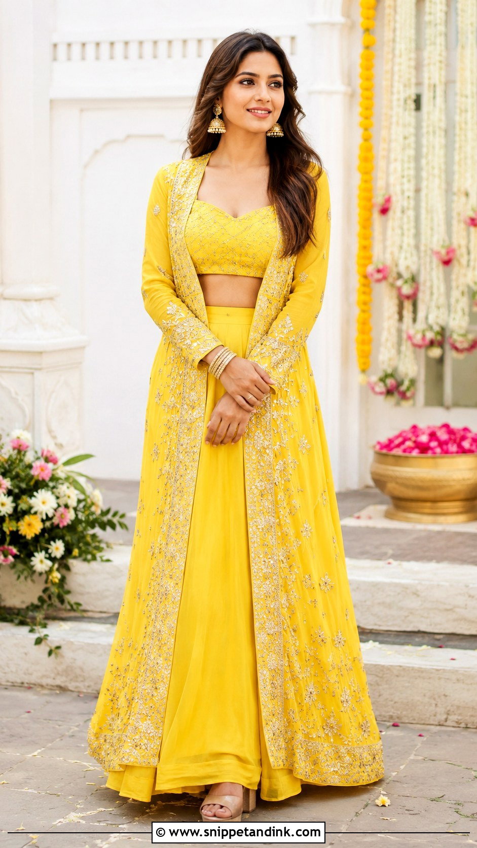 Yellow Jacket Lehenga For Haldi - Snippet and Ink - 30 Haldi Dresses