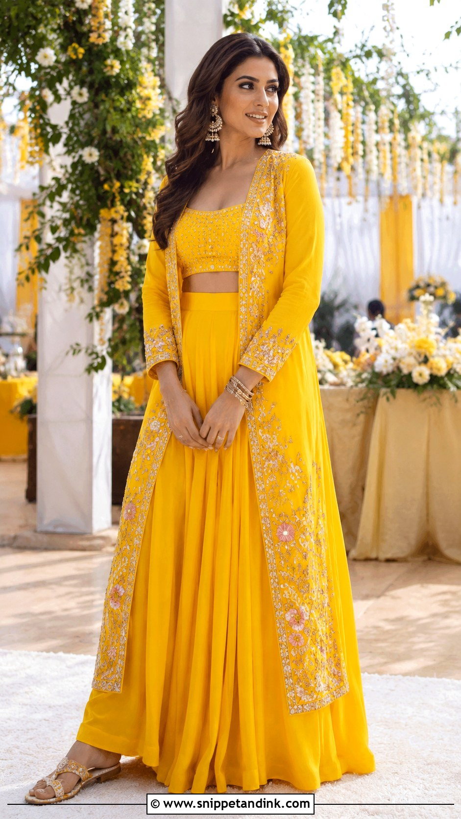Yellow Jacket Lehenga For Haldi - Snippet and Ink - 25 Haldi Dress for Bride Sister Ideas