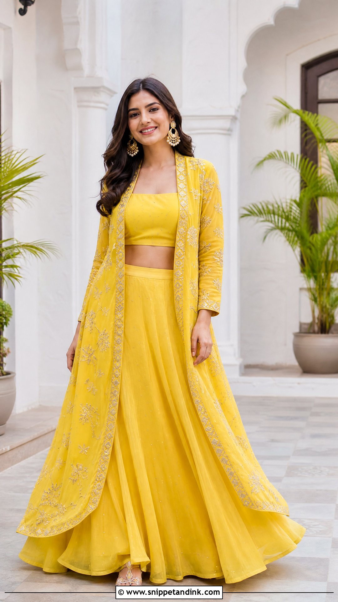 Yellow Jacket Lehenga For Haldi - Snippet and Ink - 25 Yellow Outfit for Haldi Function Ideas