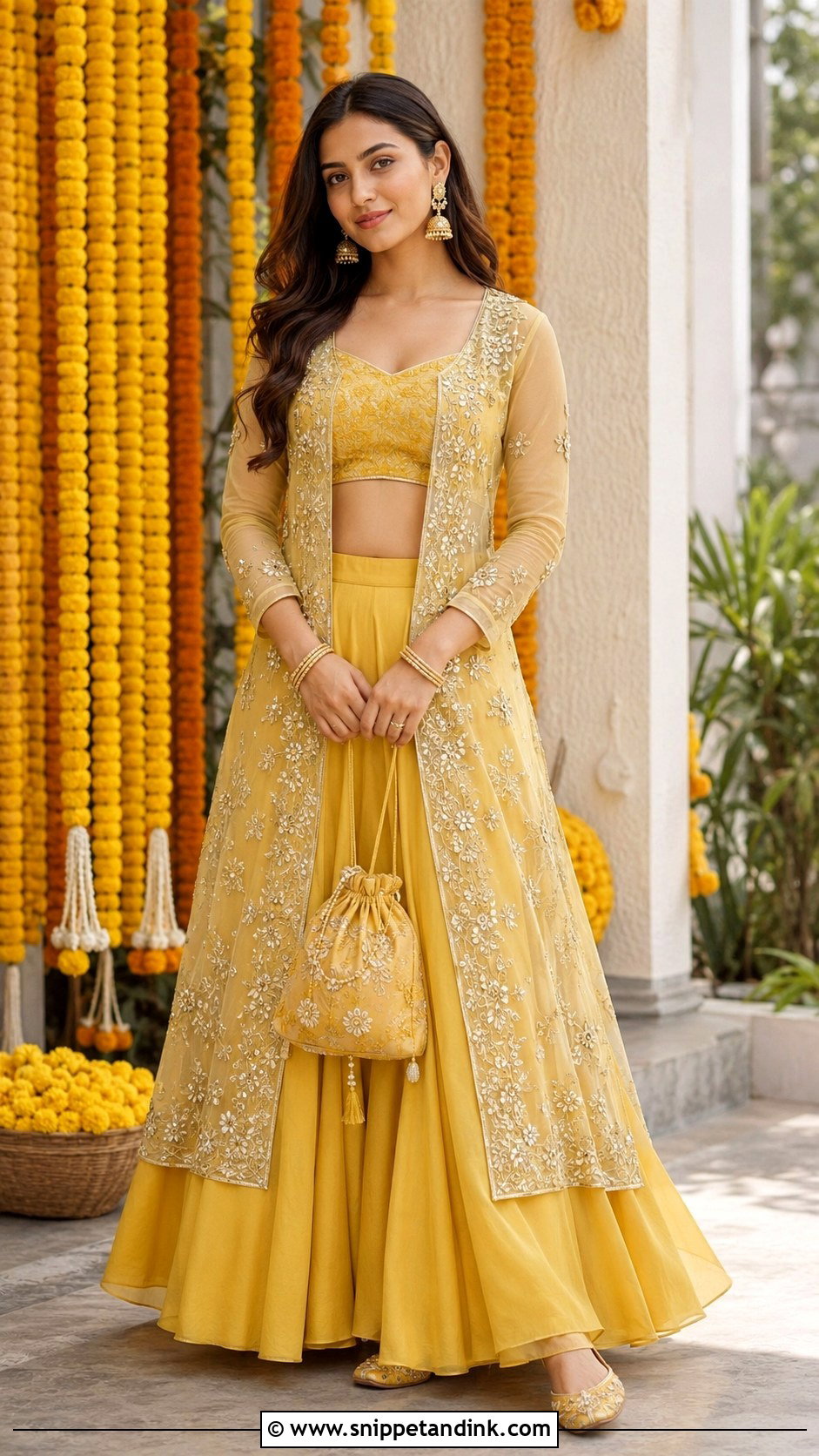 Yellow Jacket Lehenga for Haldi - Snippet and Ink - 20 Haldi Function Dress for Sister Ideas