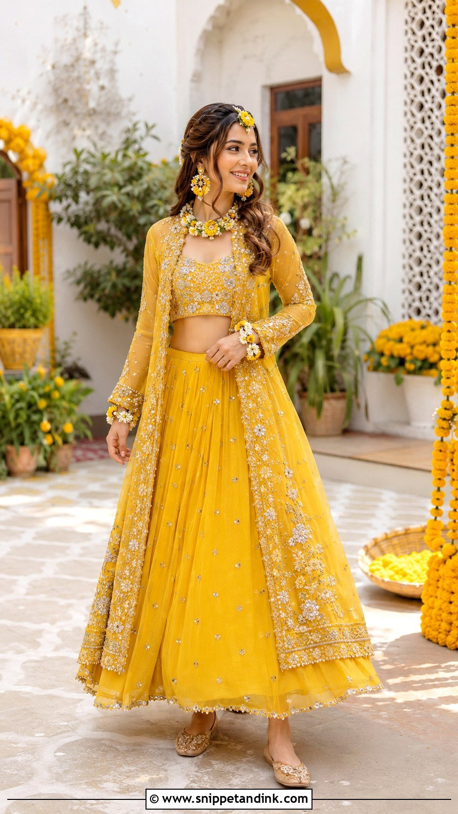 Yellow Jacket Lehenga for Haldi - Snippet and Ink - 25 Yellow Haldi Outfit for Bride Ideas