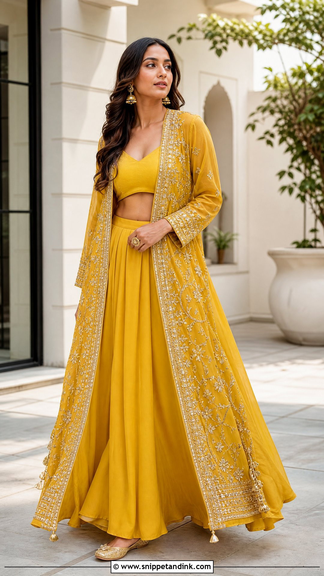 Yellow Jacket Lehenga for Haldi - Snippet and Ink - 20 Yellow Colour Dress for Haldi Ideas
