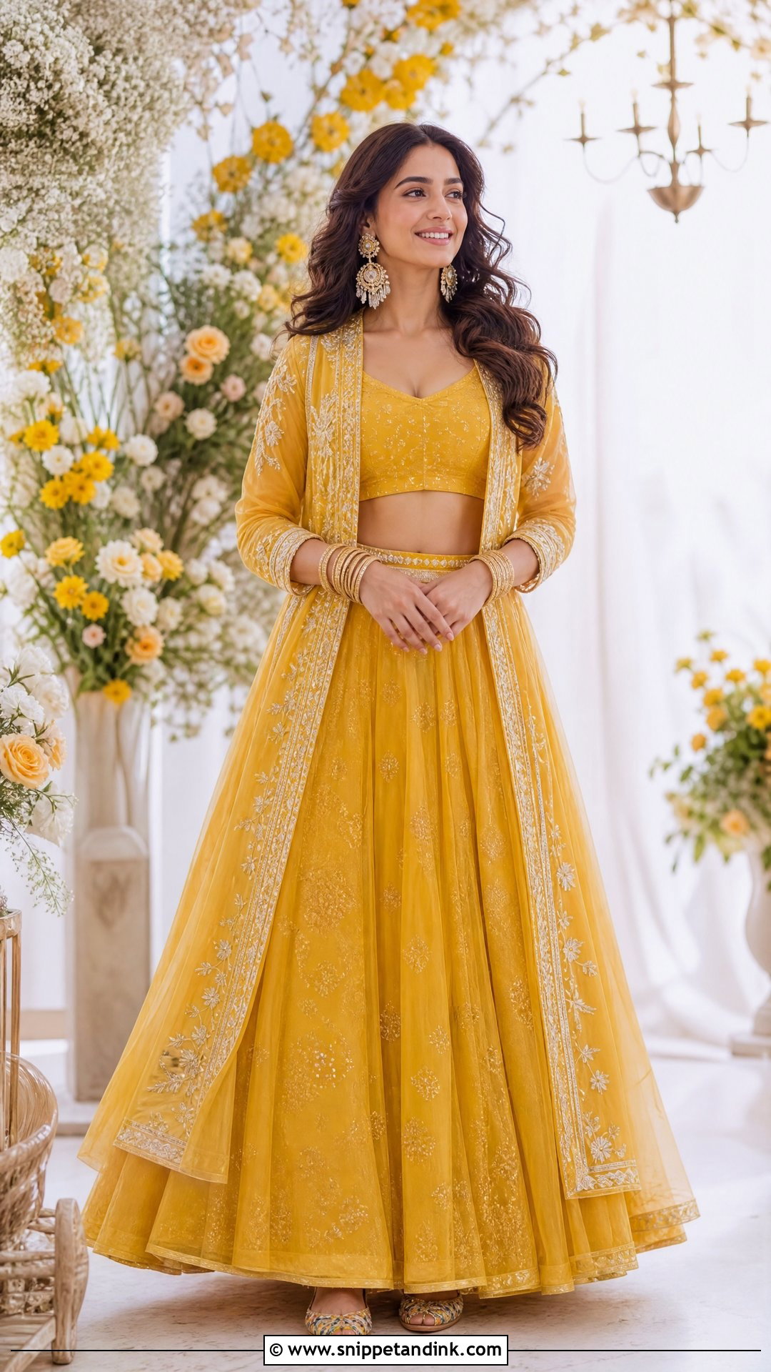 Yellow Jacket Lehenga for Haldi - Snippet and Ink - 20 Yellow Dresses for Haldi