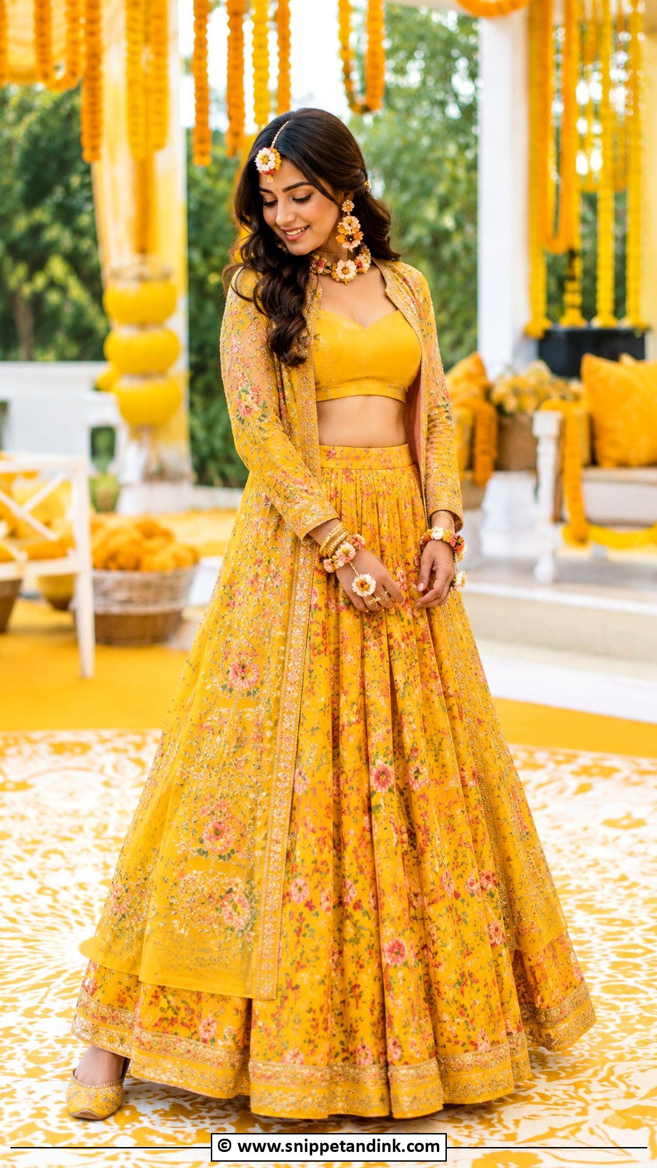 Yellow Jacket Lehenga for Haldi Bride - Snippet and Ink - 30 Unique Haldi Outfits for Bride