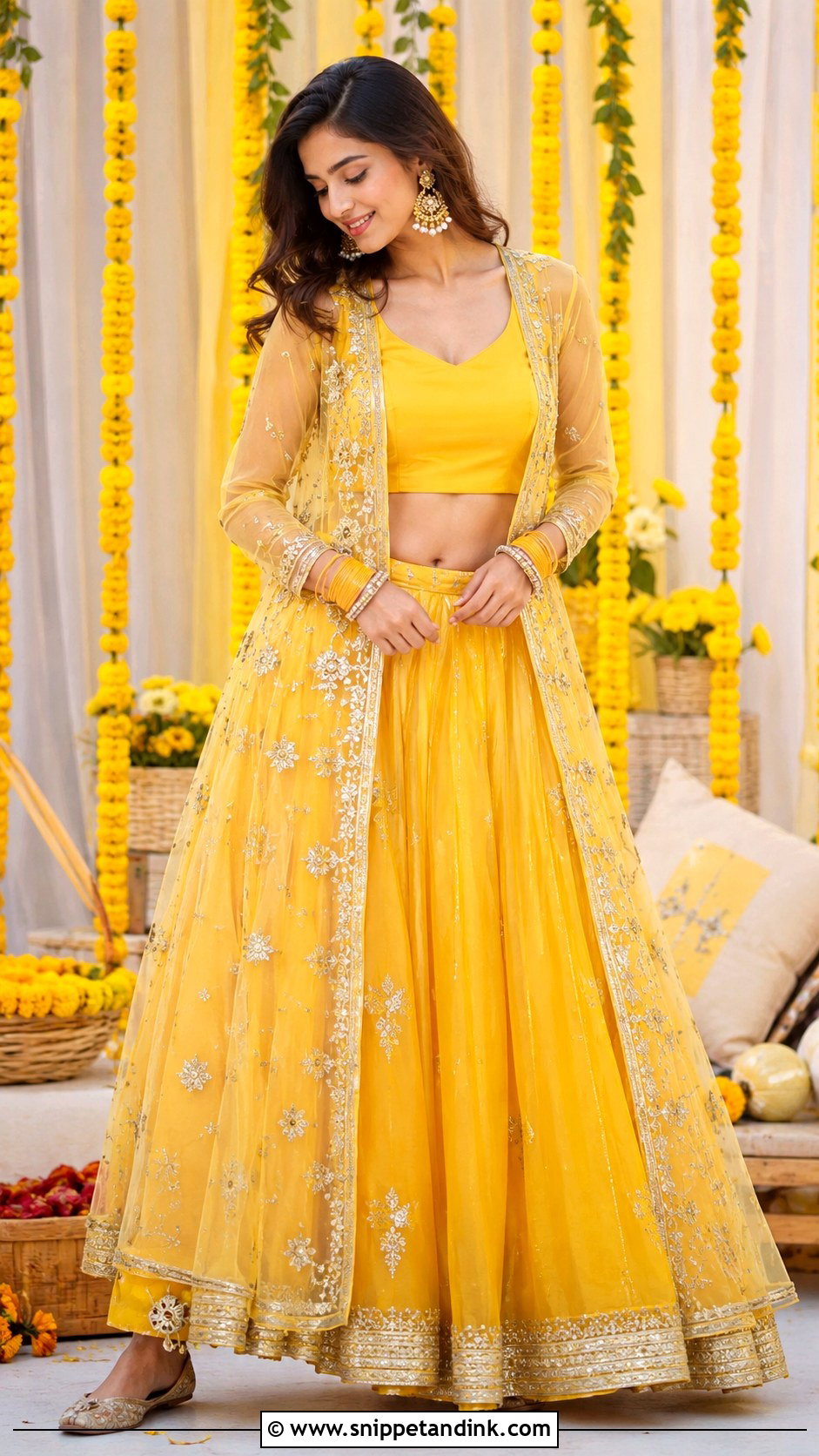 Yellow Jacket Lehenga - Snippet and Ink - 30 Haldi Function Dress Ideas