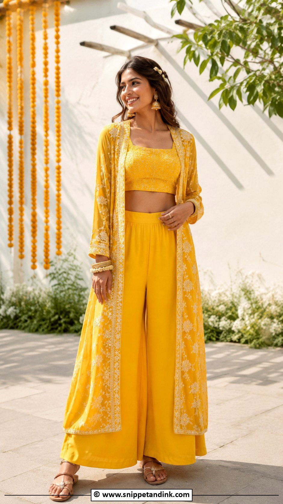 Yellow Jacket Set Haldi Outfit - Snippet and Ink - 30 Unique Haldi Ceremony Outfit for Bride Ideas