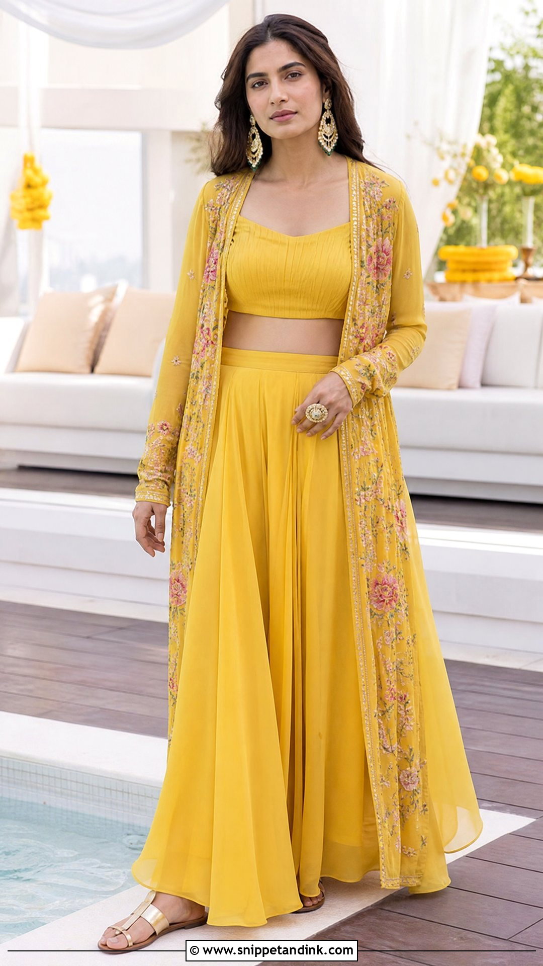 Yellow Jacket and Lehenga for Haldi Function - Snippet and Ink - 20 Yellow Dress for Haldi Function for Sister Ideas