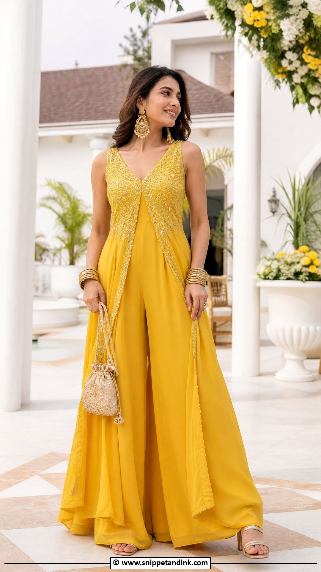 Yellow Jumpsuit Haldi Dress - Snippet and Ink - 35 Haldi Dress Ideas