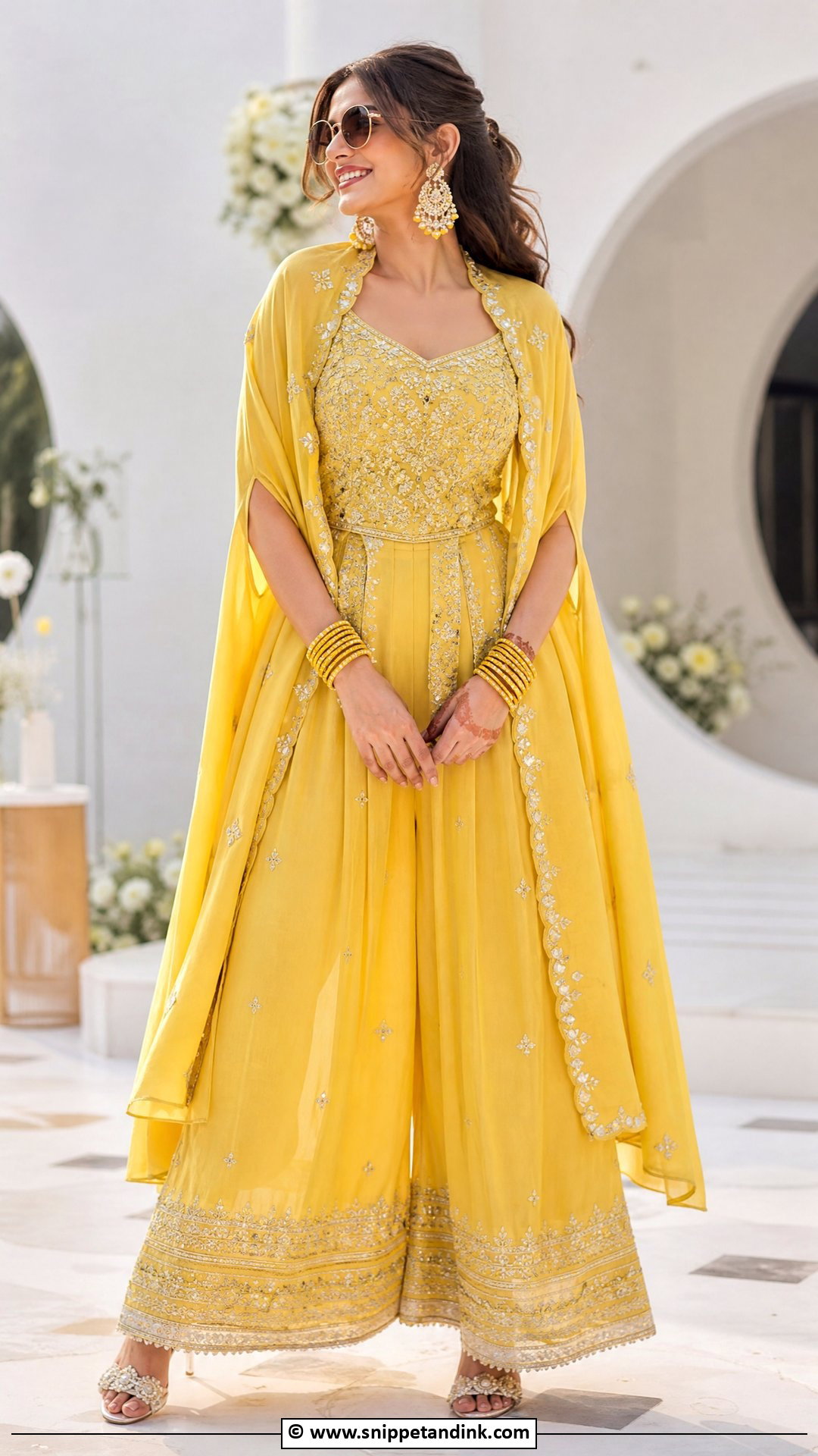 Yellow Jumpsuit Haldi Outfit - Snippet and Ink - 35 Haldi Outfits for Sister
