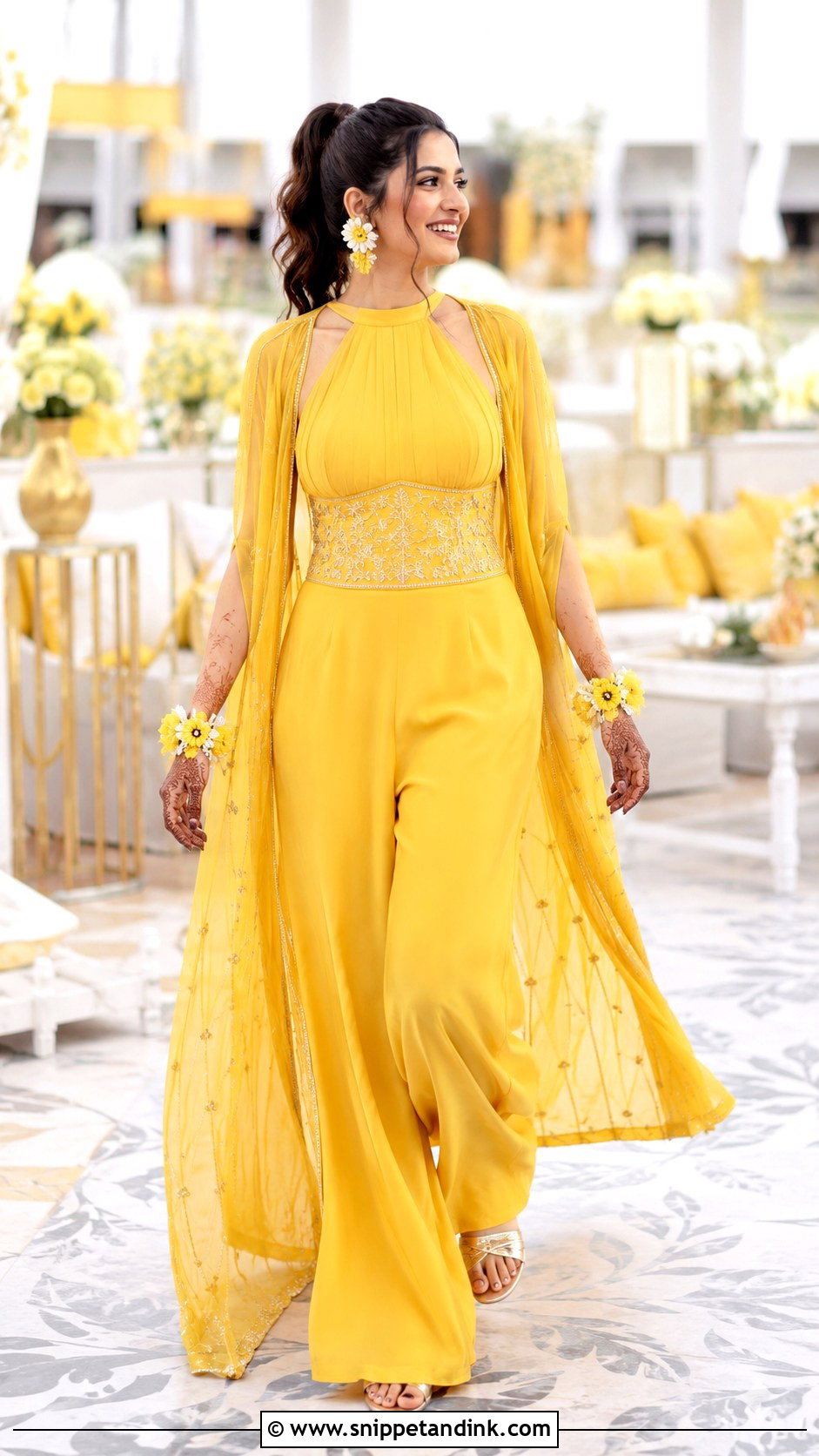 Yellow Jumpsuit Haldi Outfit - Snippet and Ink - 20 Haldi Outfit From Scratch Ideas