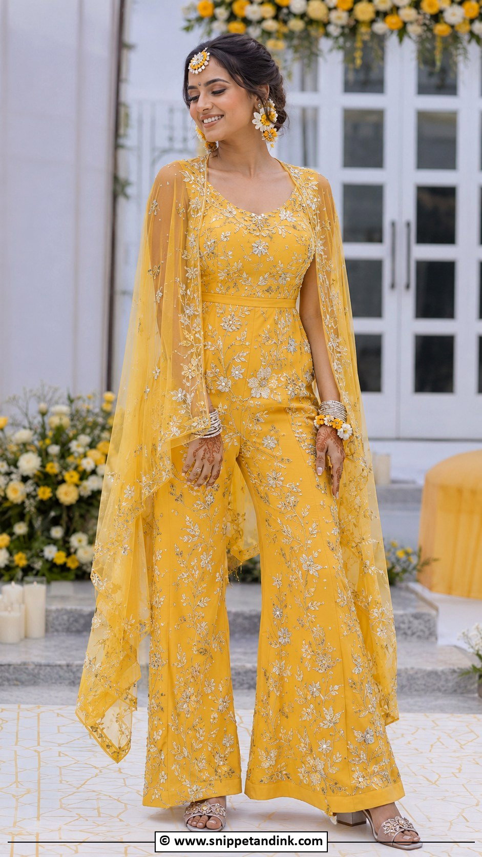 Yellow Jumpsuit for Haldi Bride - Snippet and Ink - 30 Unique Haldi Outfits for Bride