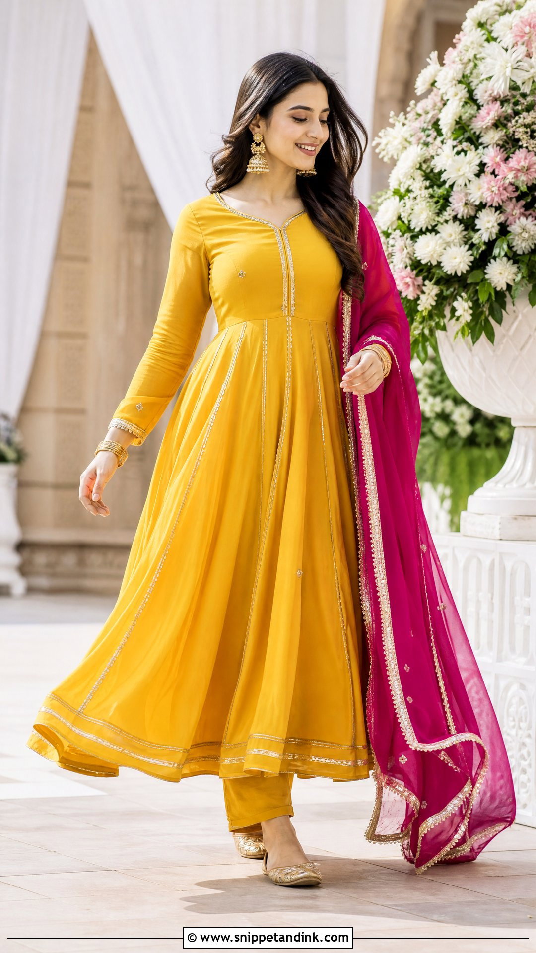 Yellow Kalidar Frock Haldi Outfit - Snippet and Ink - 20 Pakistani Haldi Outfit Ideas
