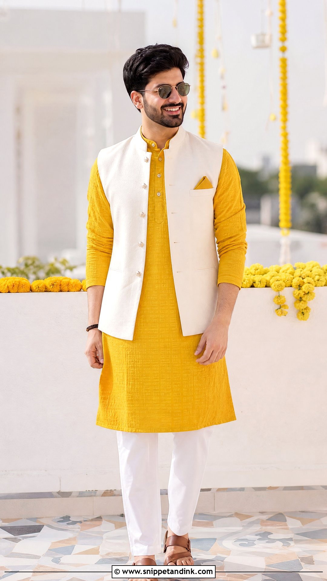 Yellow Kurta For Haldi - Snippet and Ink - 25 Indian Bride Brother Outfit Ideas