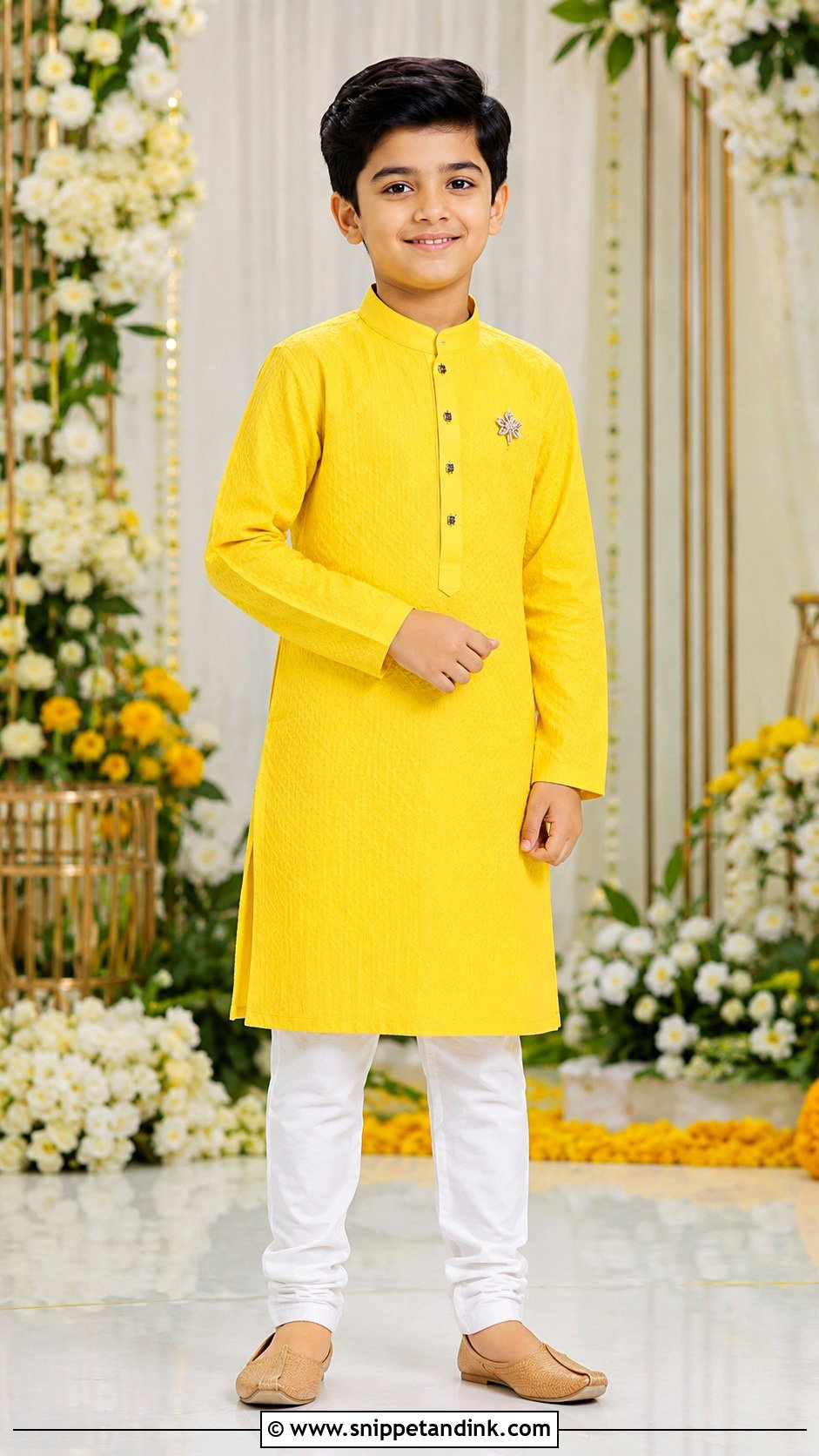 Yellow Kurta Pajama For Boys - Snippet and Ink - 25 Mehndi Dress for Boys Ideas