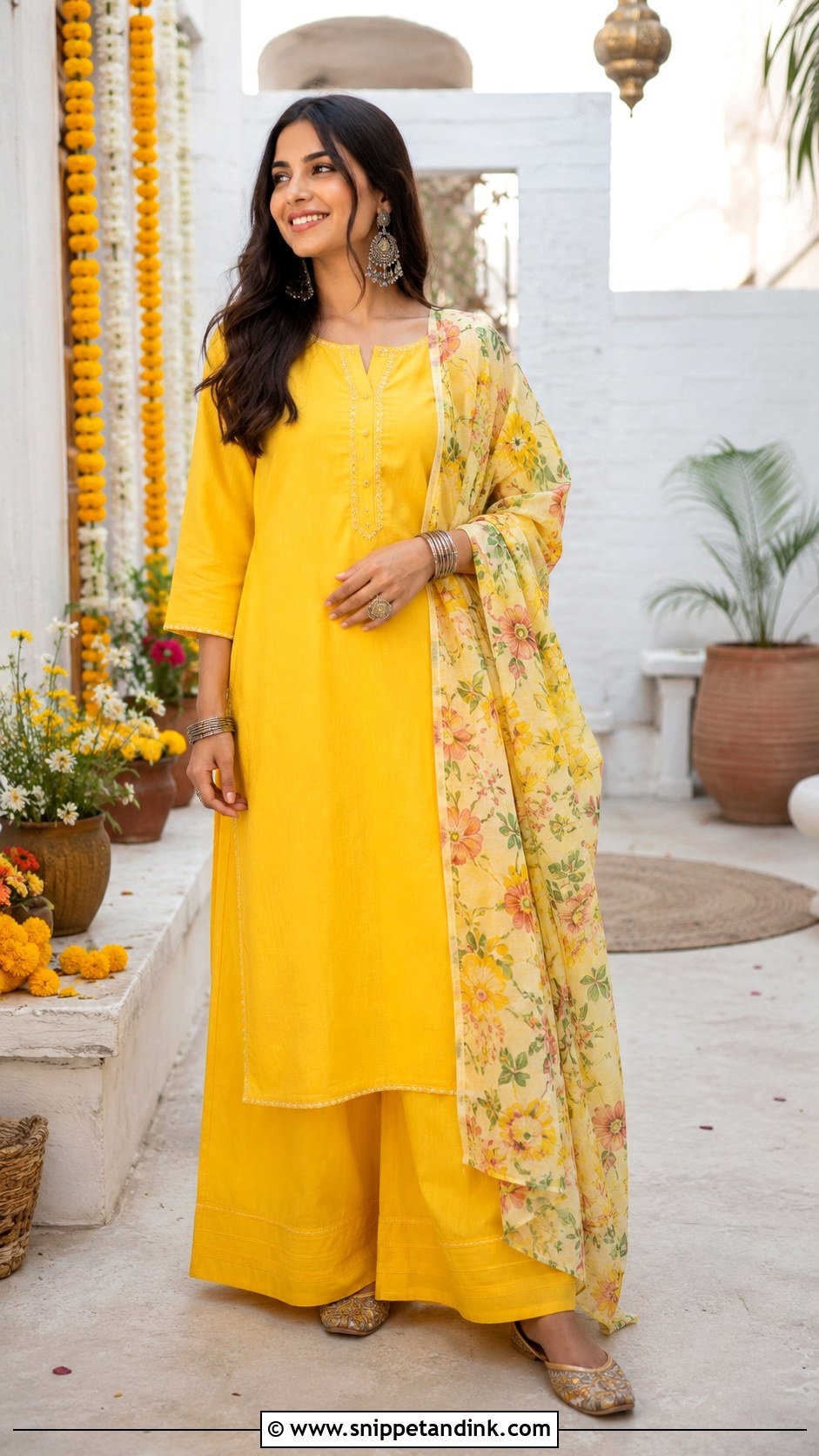 Yellow Kurta Set For Haldi - Snippet and Ink - 25 Yellow Dress for Haldi Ideas