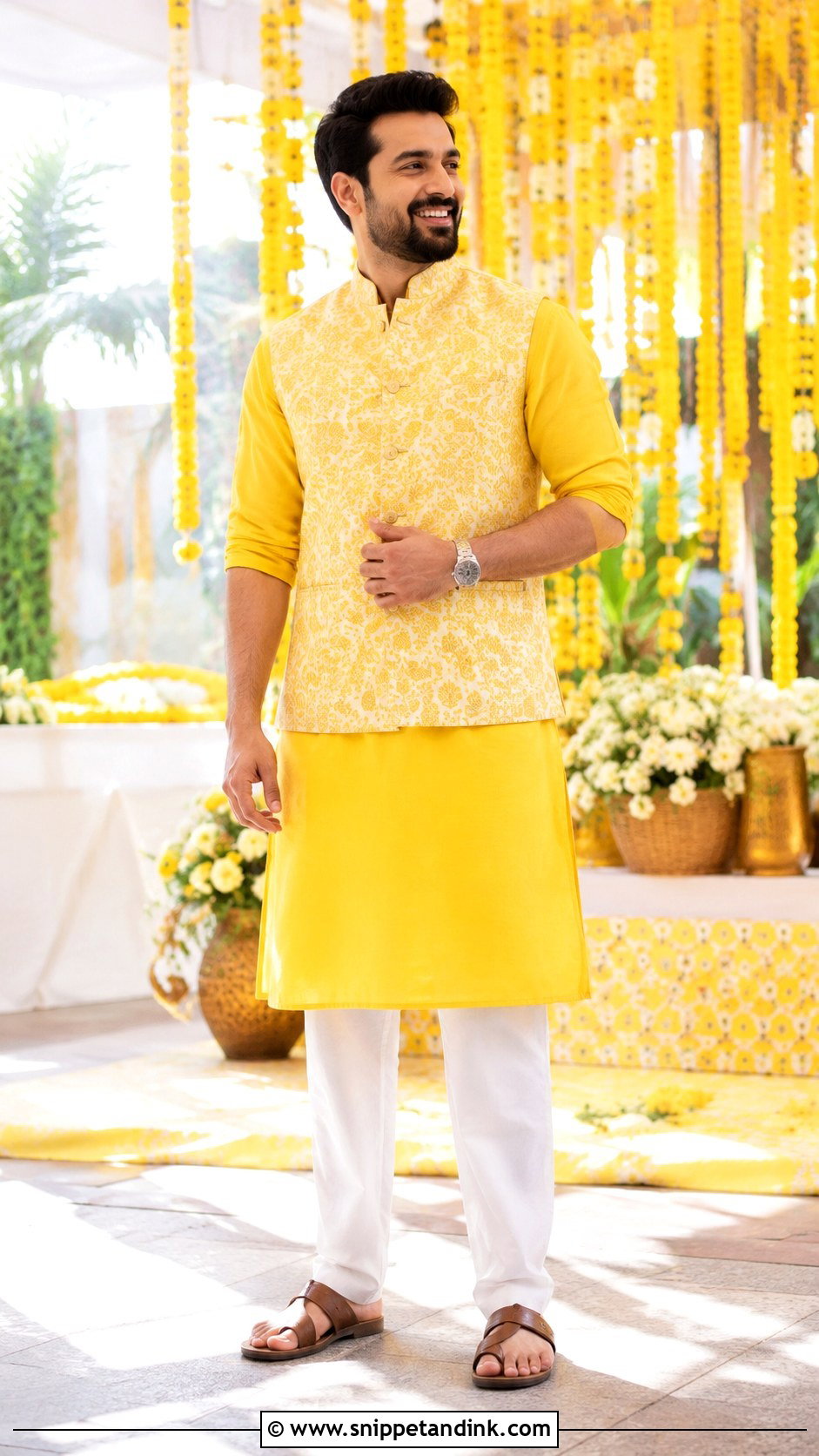 Yellow Kurta Set for Haldi Ceremony - Snippet and Ink - 20 Father Dress for Indian Wedding Ideas