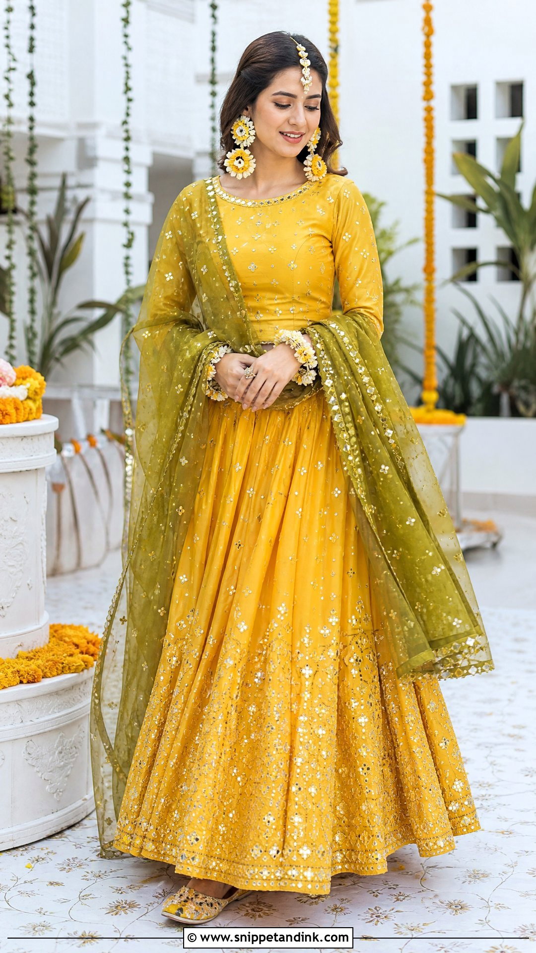 Yellow Lehenga Choli Pakistani Haldi Outfit - Snippet and Ink - 20 Pakistani Haldi Outfit Ideas