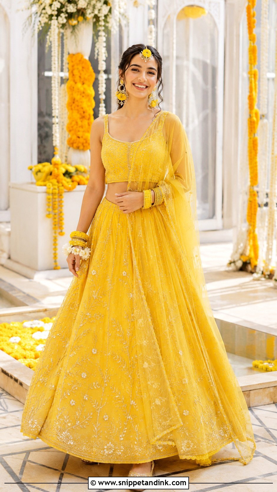 Yellow Lehenga Dress For Haldi - Snippet and Ink - 25 Yellow Dress for Haldi Ideas