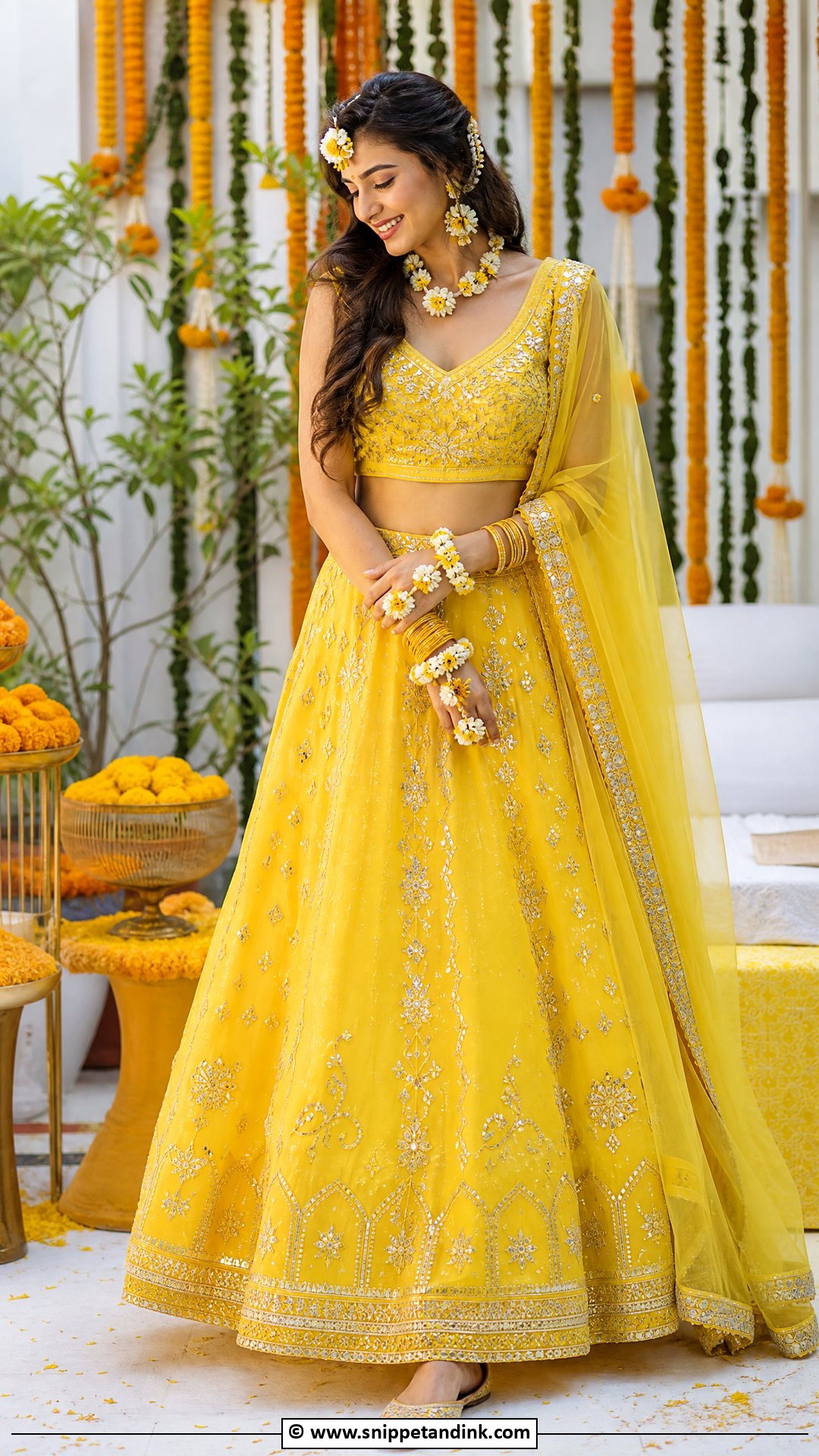 Yellow Lehenga For Haldi - Snippet and Ink - 35 Haldi Outfits