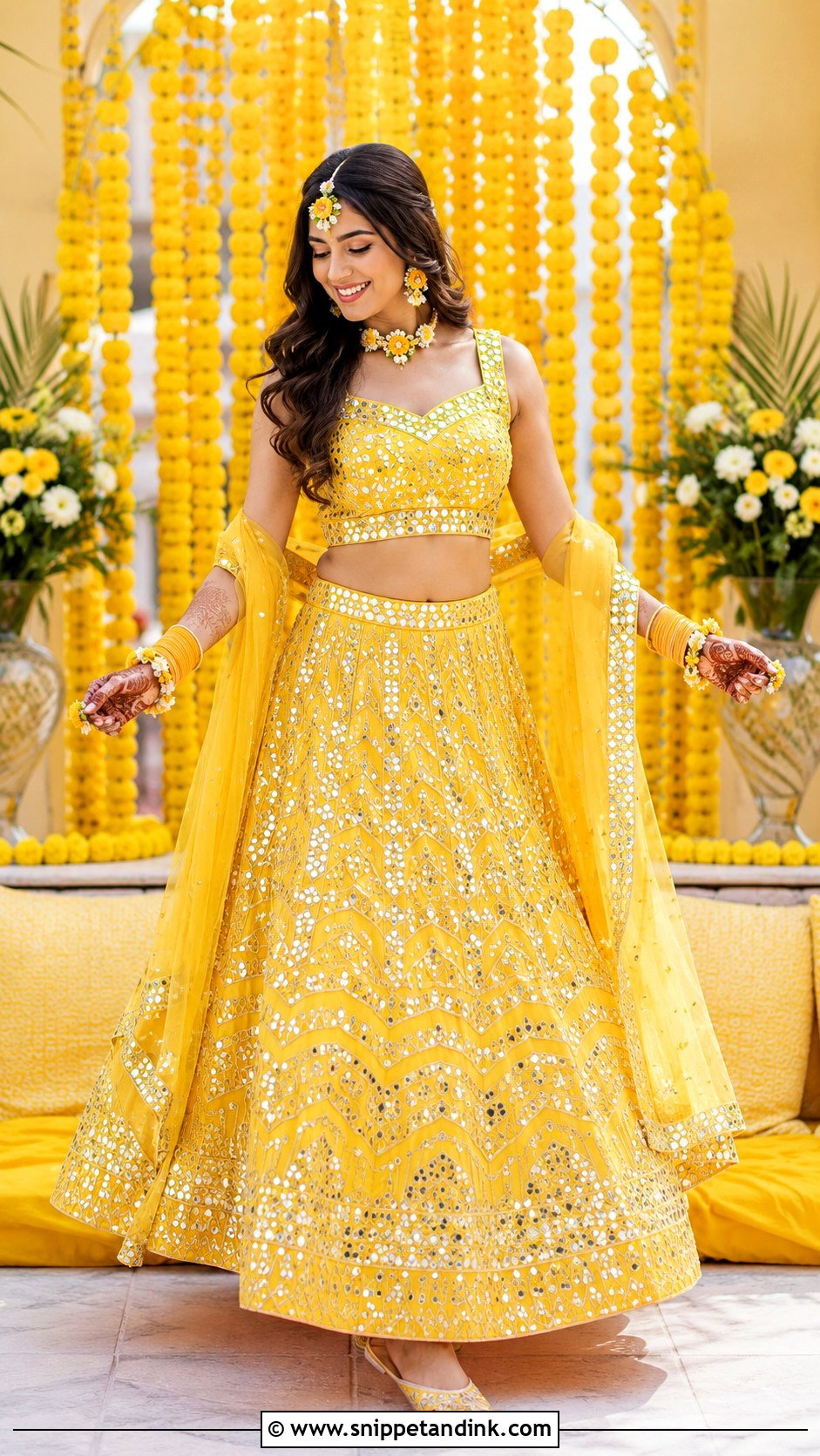 Yellow Lehenga For Haldi - Snippet and Ink - 30 Haldi Dresses