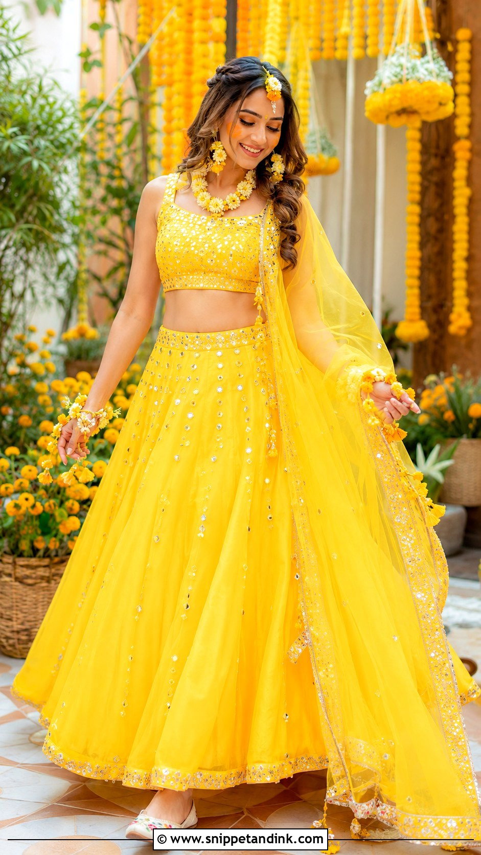 Yellow Lehenga For Haldi - Snippet and Ink - 25 Indian Haldi Outfit Ideas