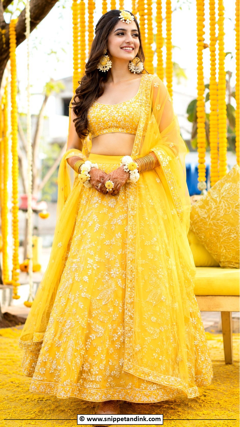 Yellow Lehenga For Haldi Bride - Snippet and Ink - 30 Haldi Bridal Outfit Ideas