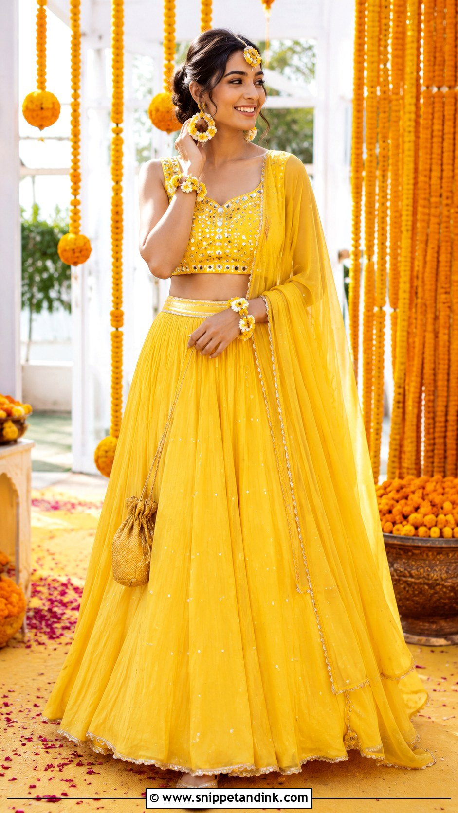 Yellow Lehenga For Haldi Function - Snippet and Ink - 30 Haldi Function Outfit Ideas