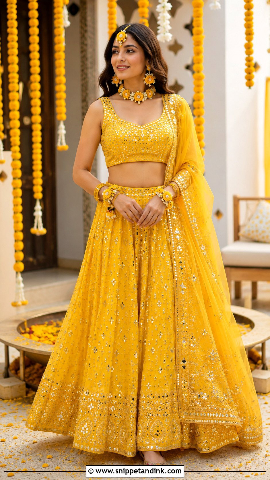 Yellow Lehenga For Mehendi Function - Snippet and Ink - 25 Dress for Mehendi Function Ideas
