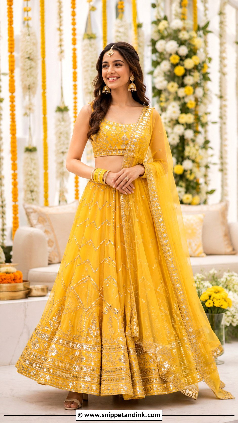 Yellow Lehenga For Roka Bride - Snippet and Ink - 30 Roka Ceremony Outfits for Bride