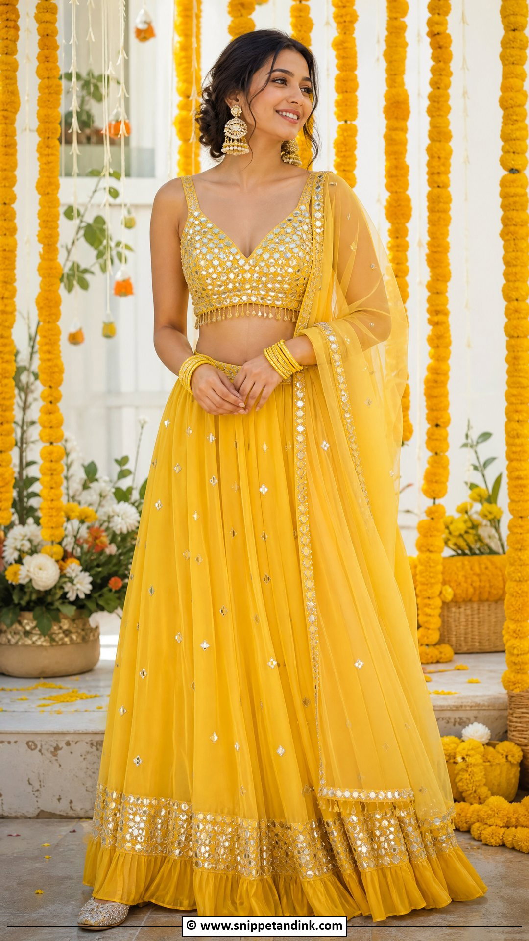 Yellow Lehenga Haldi Outfit - Snippet and Ink - 35 Haldi Outfits for Sister