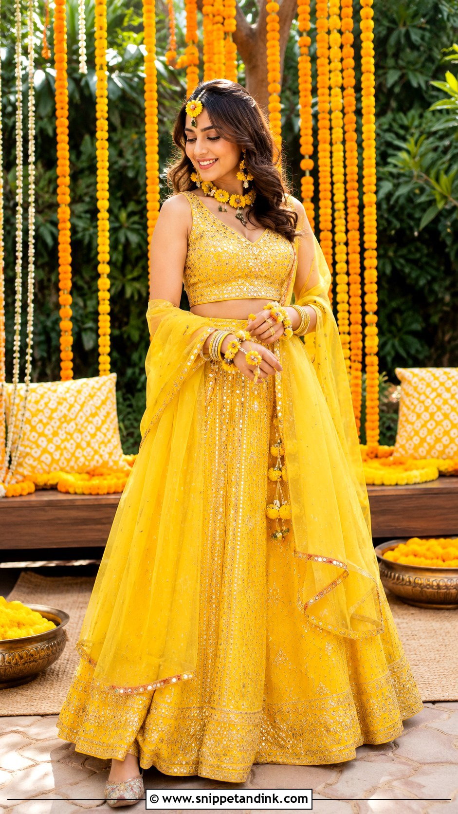 Yellow Lehenga Haldi Outfit - Snippet and Ink - 25 Trending Haldi Outfits for Bride