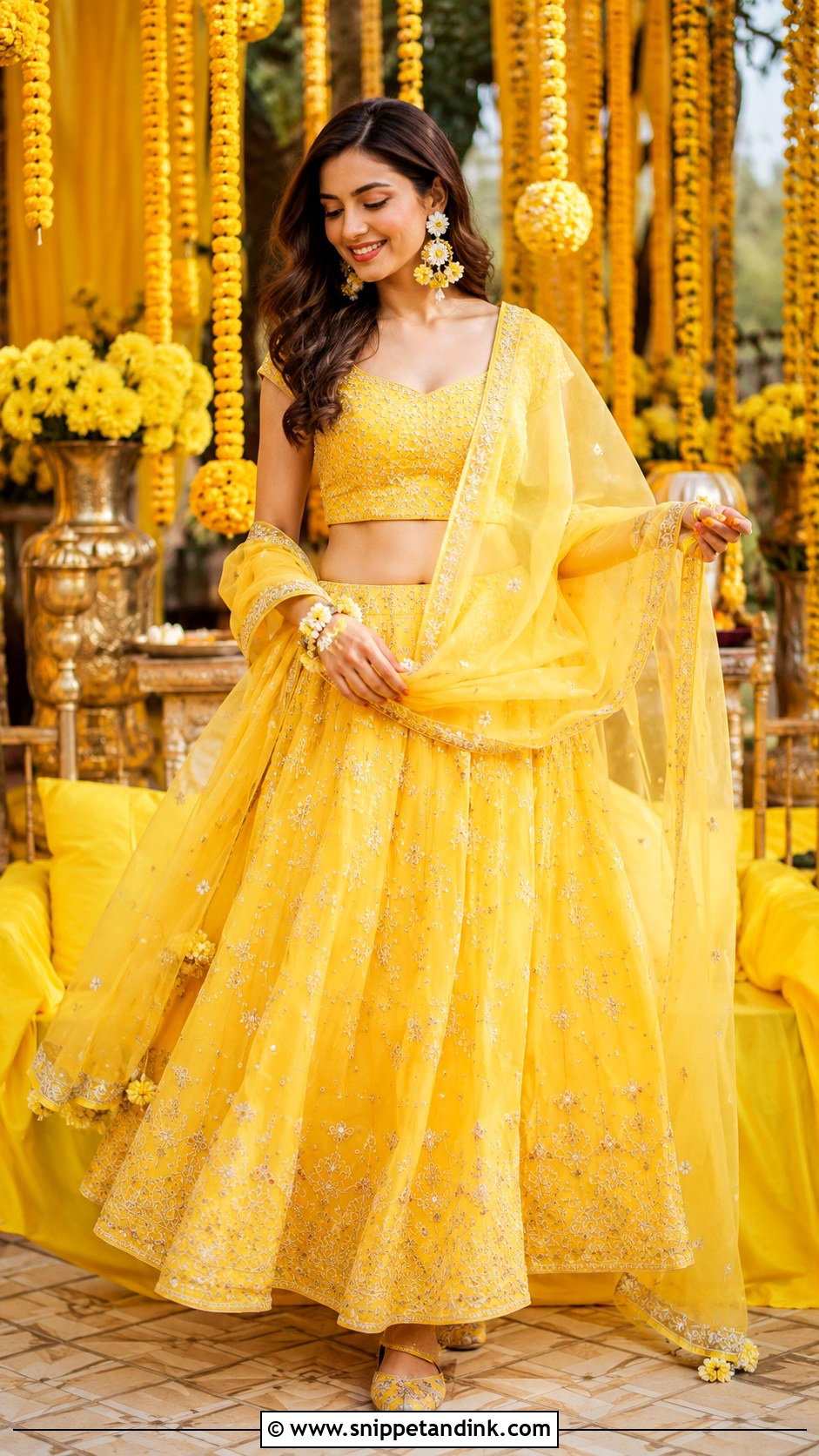 Yellow Lehenga Haldi Outfit - Snippet and Ink - 25 Outfit for Haldi Function Ideas