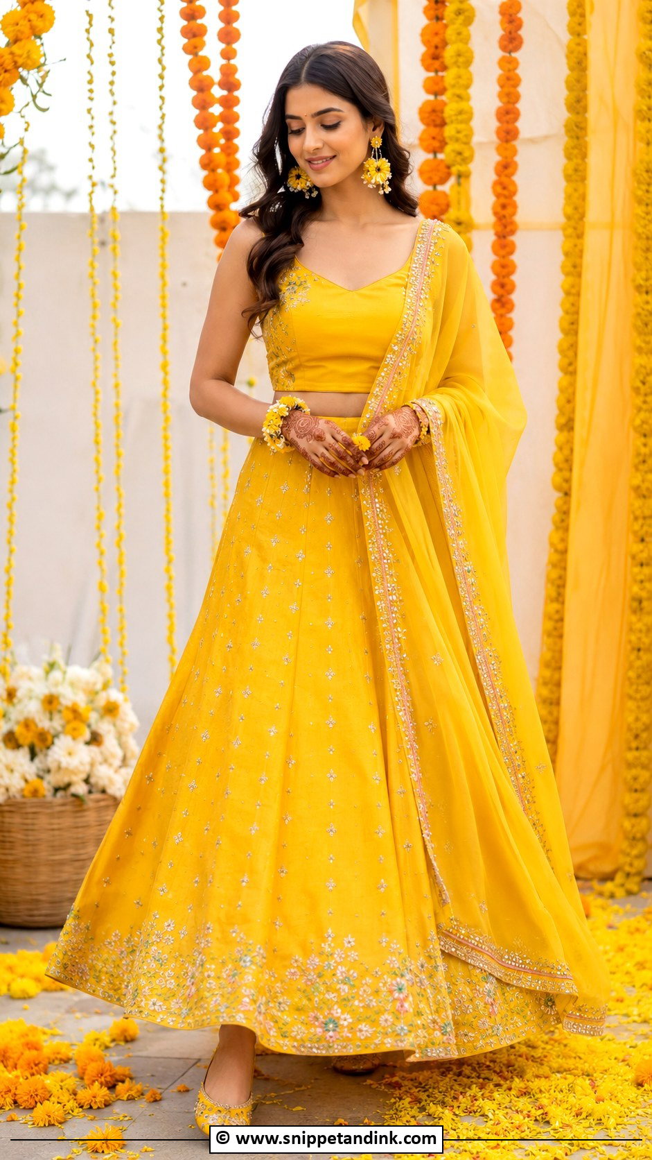 Yellow Lehenga Haldi Outfit - Snippet and Ink - 30 Haldi Outfits for Women